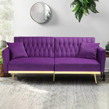 Wayfair purple shop velvet couch